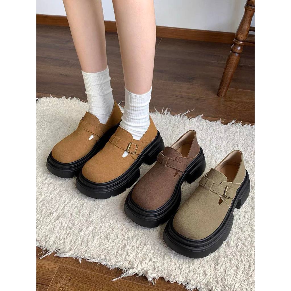 𝐁𝐥𝐚𝐮𝐞𝐁𝐥𝐮𝐦𝐞🦋  Loafer Pimtha da lộn gót 6cm