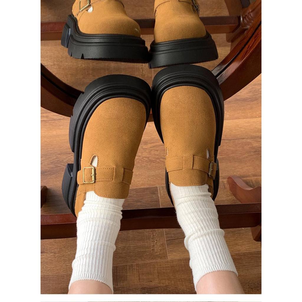 𝐁𝐥𝐚𝐮𝐞𝐁𝐥𝐮𝐦𝐞🦋  Loafer Pimtha da lộn gót 6cm