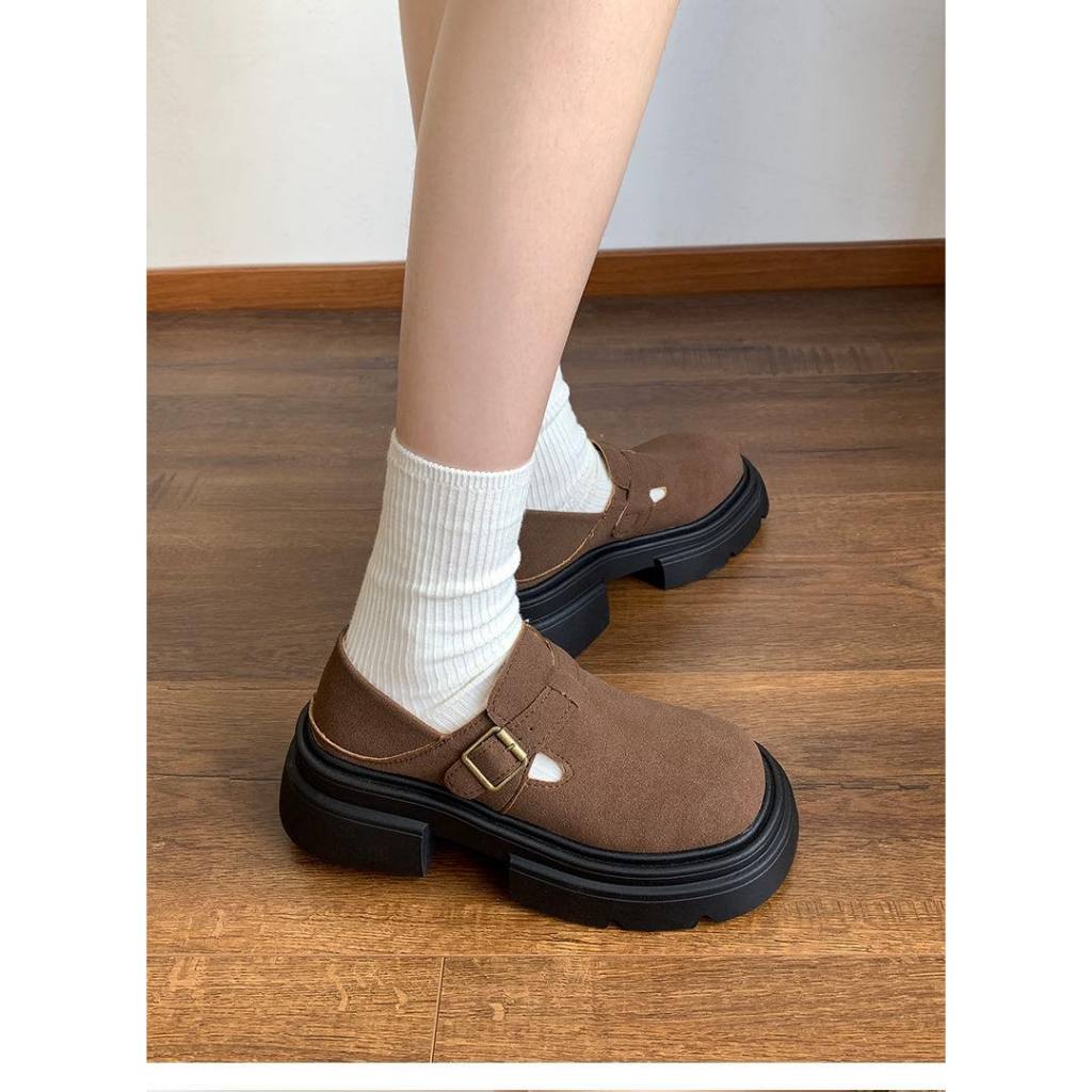 𝐁𝐥𝐚𝐮𝐞𝐁𝐥𝐮𝐦𝐞🦋  Loafer Pimtha da lộn gót 6cm