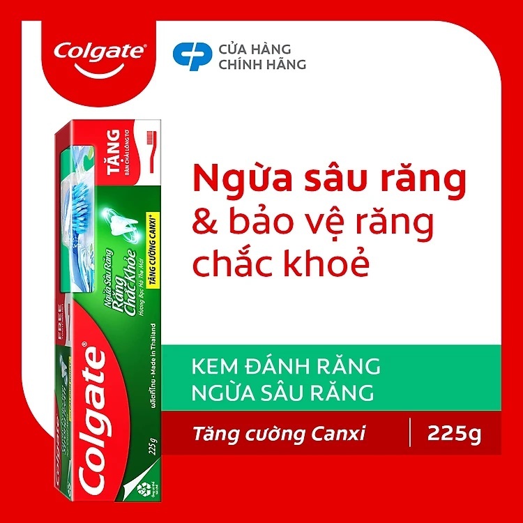 Kem Đánh Răng Colgate Ngừa Sâu Răng, Răng Chắc Khỏe 225g tuýp