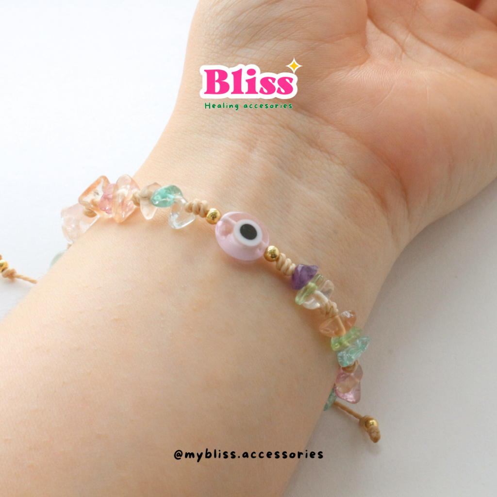 "Ariel Bracelet" - Evil Eye x hạt thuỷ tinh nhiều màu Bliss Accessories
