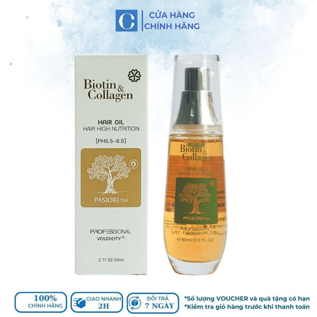 Tinh dầu dưỡng tóc Biotin & Collagen Voudioty Pasiori Tm OGX 60ml
