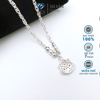 Dây chuyền bạc ,Dây liền mặt mèo Hello Kitty, Chất liệu bạc ta nguyên chất