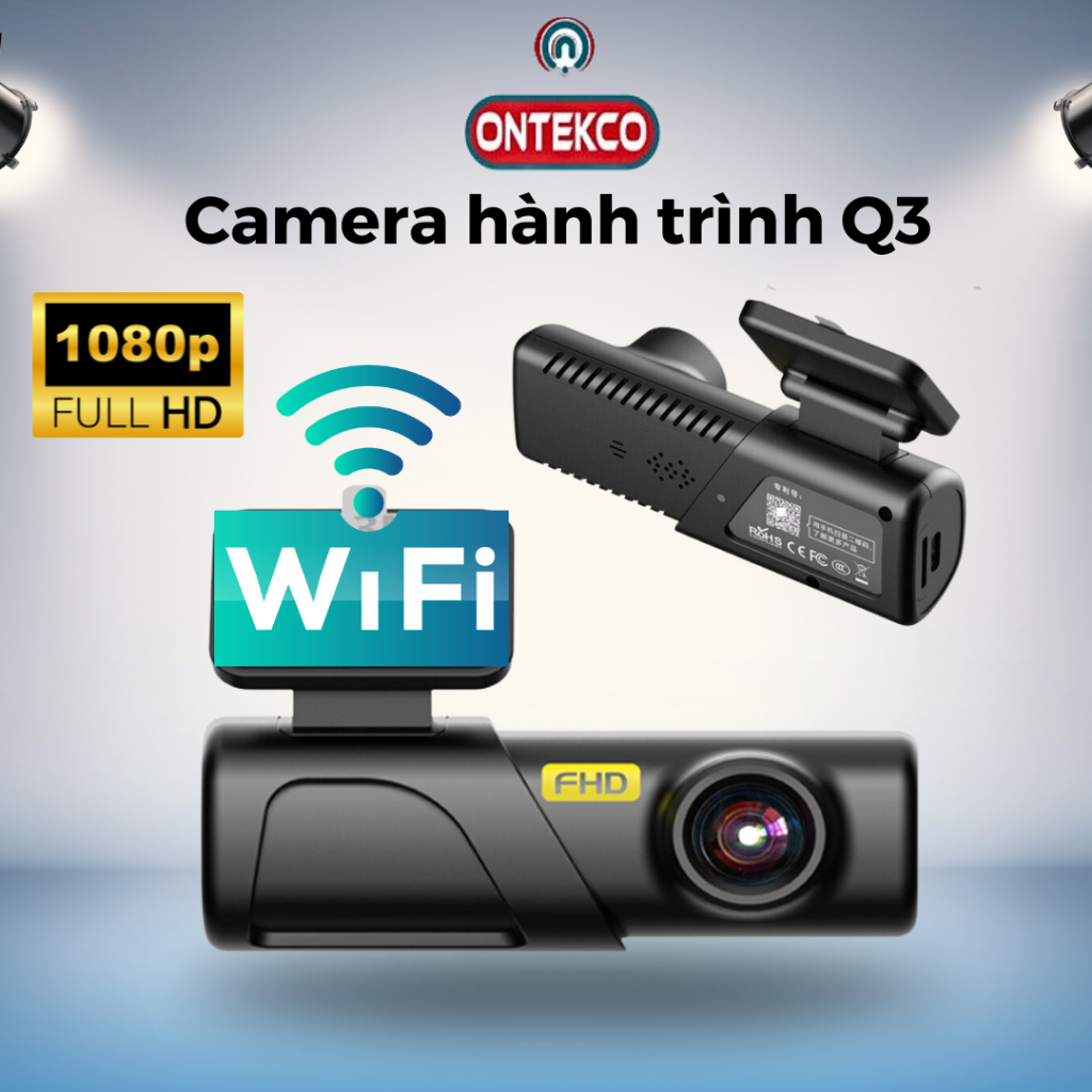 Camera hành trình ONTEKCO Q3 có wifi - Xem video qua điện thoại -   Dùng App Viidure