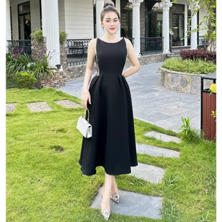 Đầm thiết kế may i69 chất liệu tafta cao cấp đính đá - đầm dự tiệc sang trọng chuẩn may
