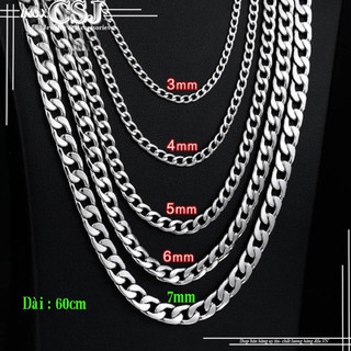 Dây chuyền inox nam 5 li 7 li không đen không gỉ