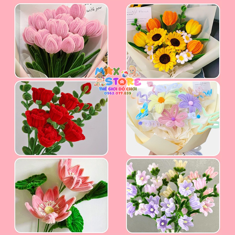 Bó 100 Cây kẽm nhung sáng tạo cho bé