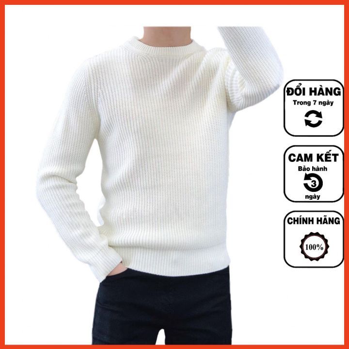 Áo Len Nam Cổ Tròn Đẹp Tay Dài Dệt Kim Cao Cấp Phong Cách Trẻ Trung Hàn Quốc Size Từ 42 - 78kg
