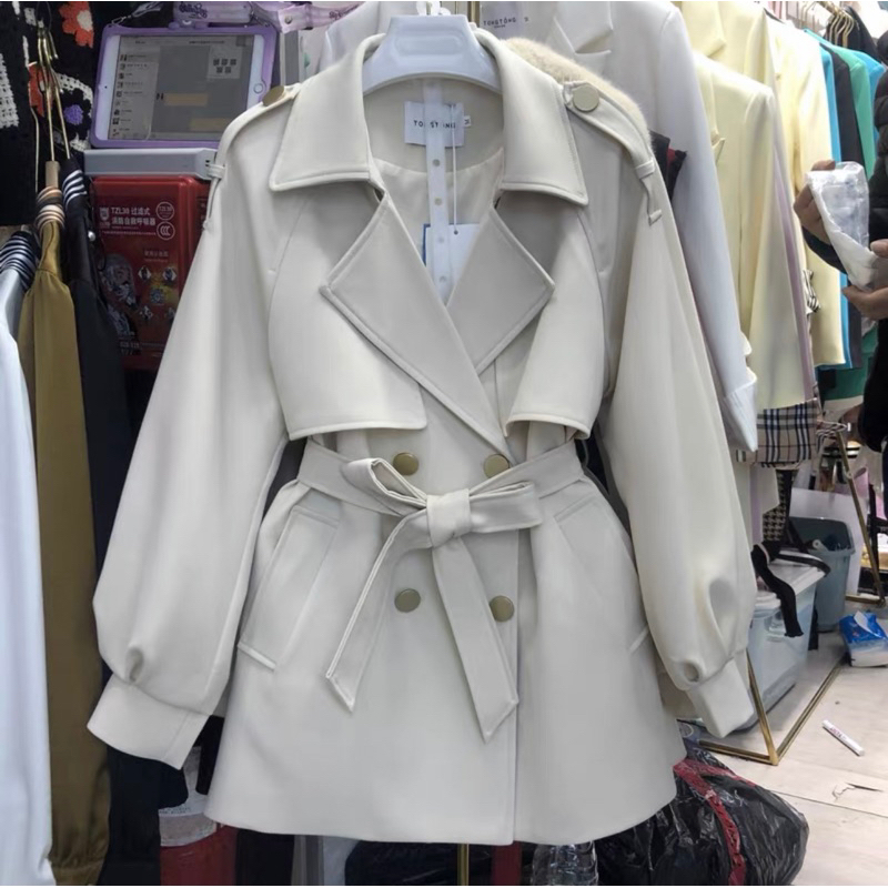 ÁO MĂNG TÔ TAY BỒNG CHẤT KAKI 2 LỚP