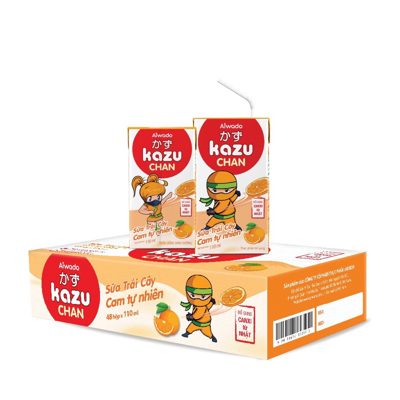 Combo 4 Hộp Sữa Trái Cây Kazu Chan 110ml