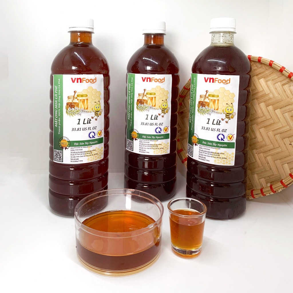 Combo 2 Chai Mật Ong Hoa Cà Phê Dắk Lắk 2000Ml Đặc Sản Tây Nguyên VnFood