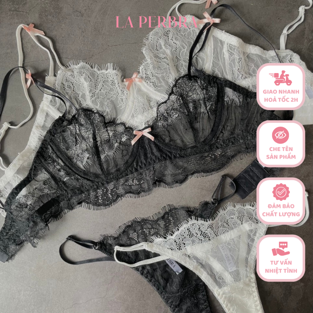 Emily set | Bộ Đồ Lót Ren Nữ Quyến Rũ Áo Bra Ren Có Gọng Không Lót Thiết Kế La Perbra