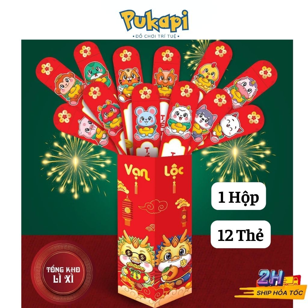 Bộ Lì Xì Gieo Quẻ Mẫu Mới Tết 2024 Giáp Thìn PUKAPI