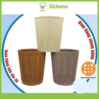 Sọt nhựa đan mây đựng đồ đa năng hàng Việt Nhật thùng rác văn phòng kiểu dáng hiện đại