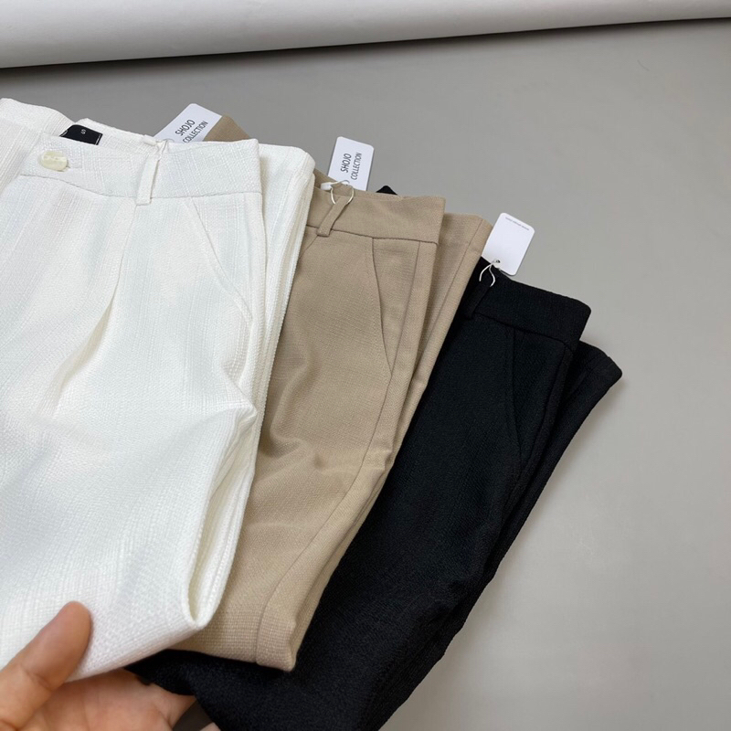 Quần shojo chất liệu bố tưng, dáng suông dài rộng thụng