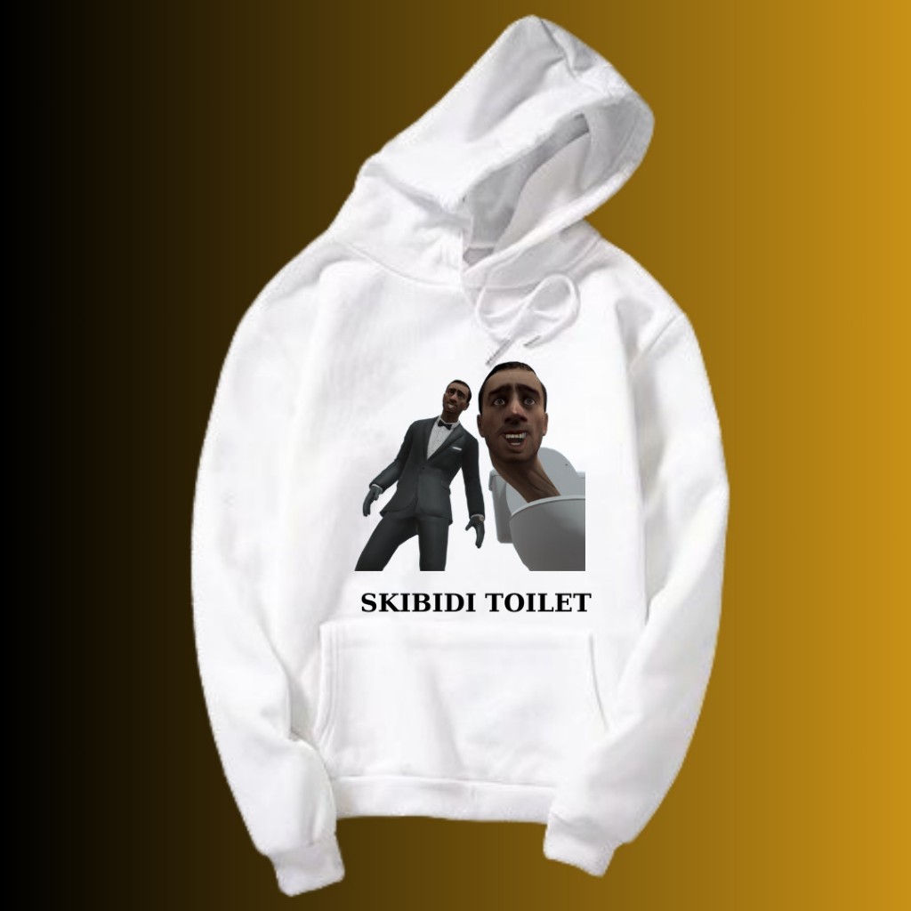 Áo thun dài tay trẻ em in hình Skibidi Toilet Titan TV Man Titan Speakerman titan Cameraman, chất nỉ lót bông mềm, có mũ