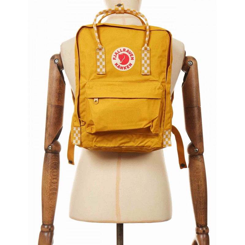 Balo Kanken Classic - Ochre Chess-Pattern  - Size Laptop 14”, phù hợp đi học, đi làm và du lịch
