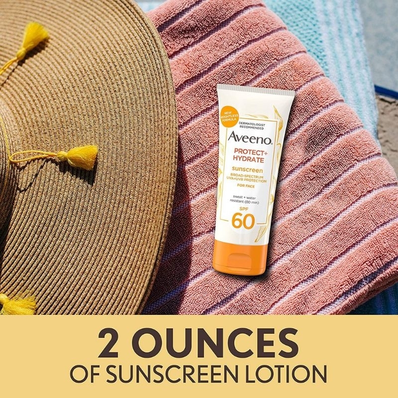 Kem chống nắng Aveeno Protect + Hydrate Sunscreen Broad Spectrum Face Lotion SPF 60, 88ml