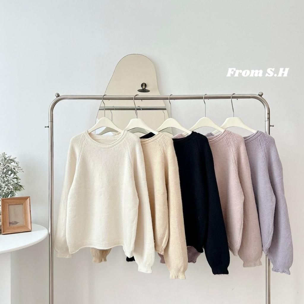 Áo len trơn basic xoắn viền by Lily