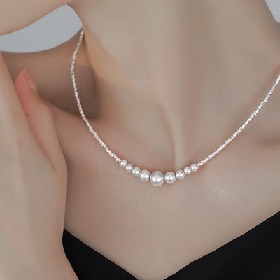 Dây Chuyền Bạc Hạt Nhỏ Mix Ngọc Trai Tinh Tế, Dễ Thương - Ngọc Trai Trường Thịnh
