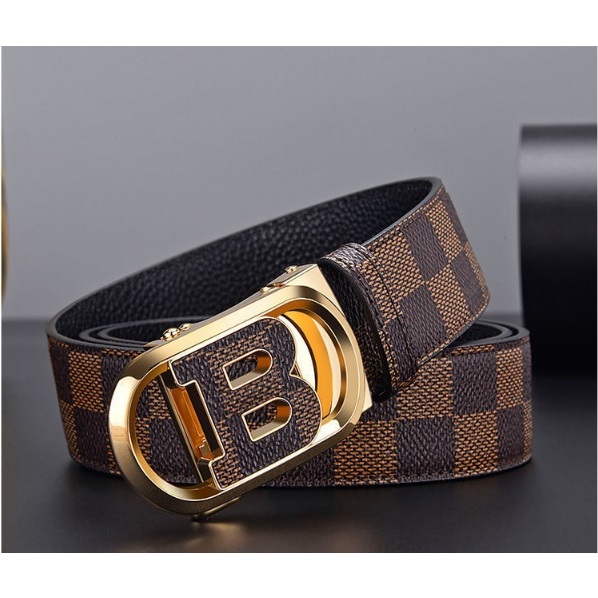 Thắt Lưng Dây Nịt Nam Da Bò 100% Dập Vân Khóa Tự Động Mặt B  - Đồ da Kingshop