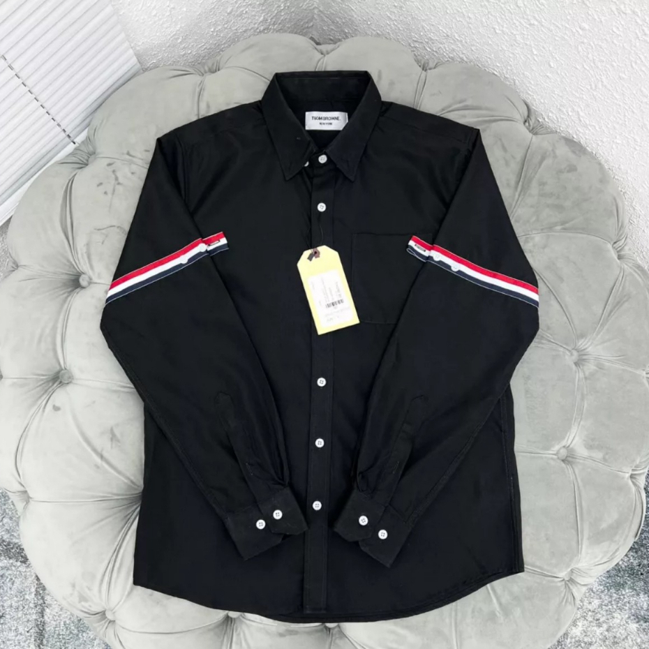 Áo sơ mi ThomBrowne chất vải mịn không nhăn - Áo Sơ Mi Nam Trơn Dài Tay Vải Cao Cấp Boy Phố áo quốc dân hot 2023