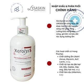 Kem dưỡng ẩm cho da khô, da lão hóa Xerolys 5 Soin Emollient Longue Duree - 200ml