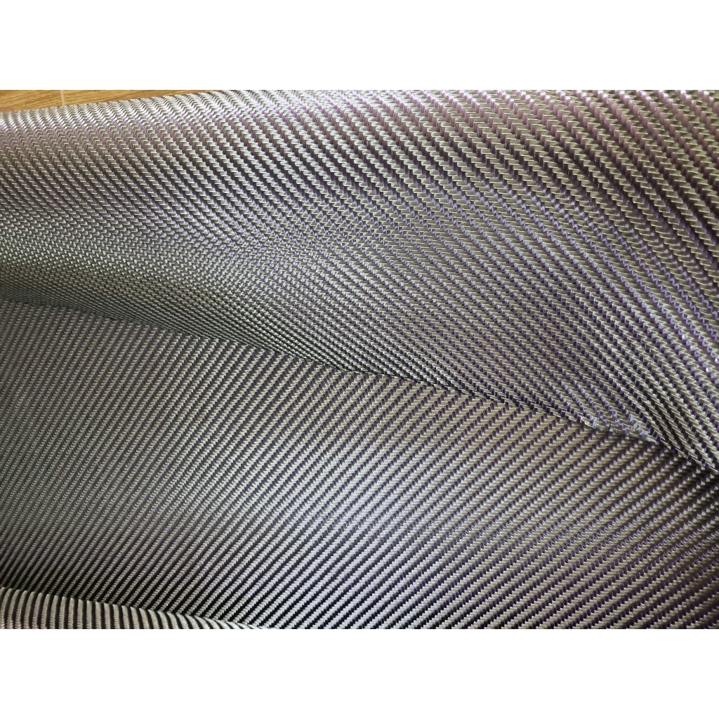 Vải carbon dệt  chéo màu tím sợi phản quang