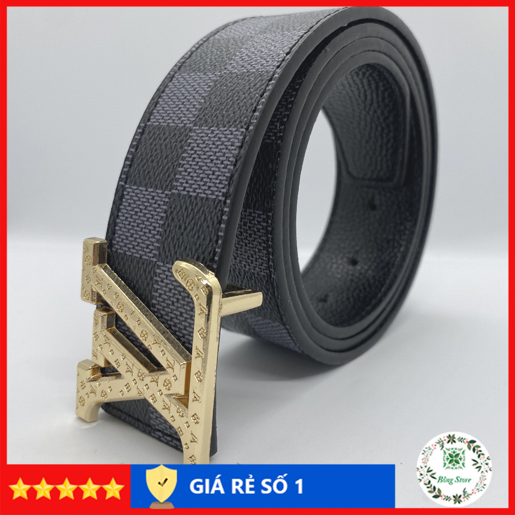 Thắt lưng nam LV, dây nịt nam lv Caro đủ màu đầu khóa chữ nhỏ TLLVB03
