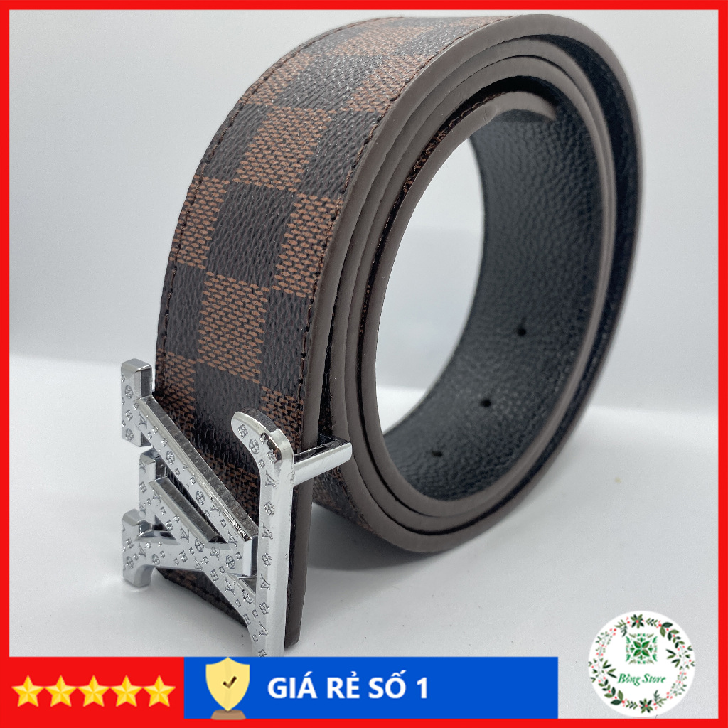 Thắt lưng nam LV, dây nịt nam lv Caro đủ màu đầu khóa chữ nhỏ TLLVB03