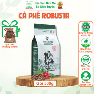 Cà phê Robusta rang mộc nguyên chất Men's Coffee gói 500Gr Vị Đậm Đà, Mùi Thơm Quyến Rũ, Ngọt Hậu
