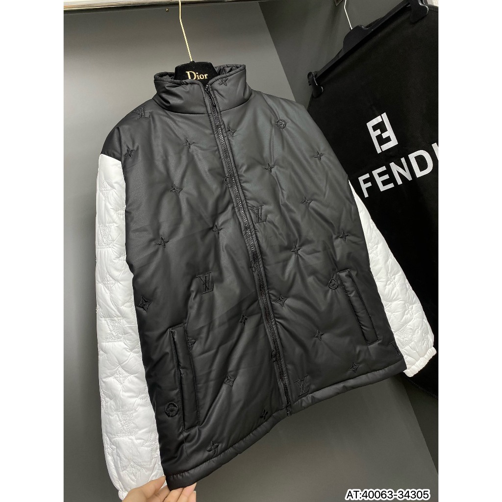 Áo khoác Phao 2 lớp  logo họa tiết hoa văn hot 2023