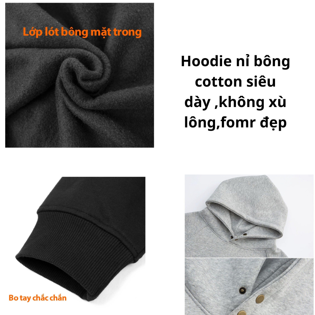 Áo hoodie Gấu DEGO nỉ bông cao cấp basic nam nữ form rộng oversize local brand