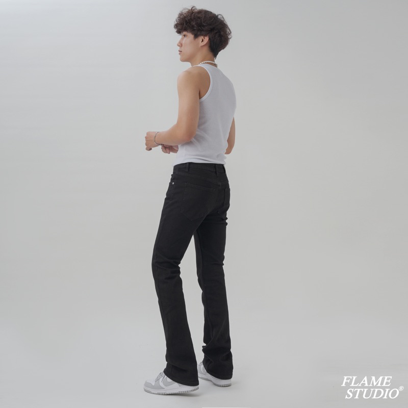 𝑭𝑳𝑨𝑹𝑬 𝑫𝑬𝑵𝑰𝑴 𝑰𝑵 𝑩𝑳𝑨𝑪𝑲 - Quần Jeans Nam Ống Loe Đen
