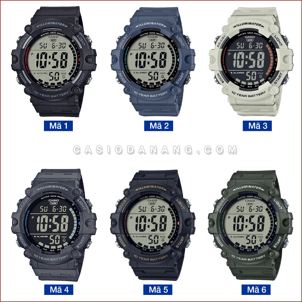 Đồng hồ nam dây nhựa Casio chính hãng Anh Khuê AE-1500 Series