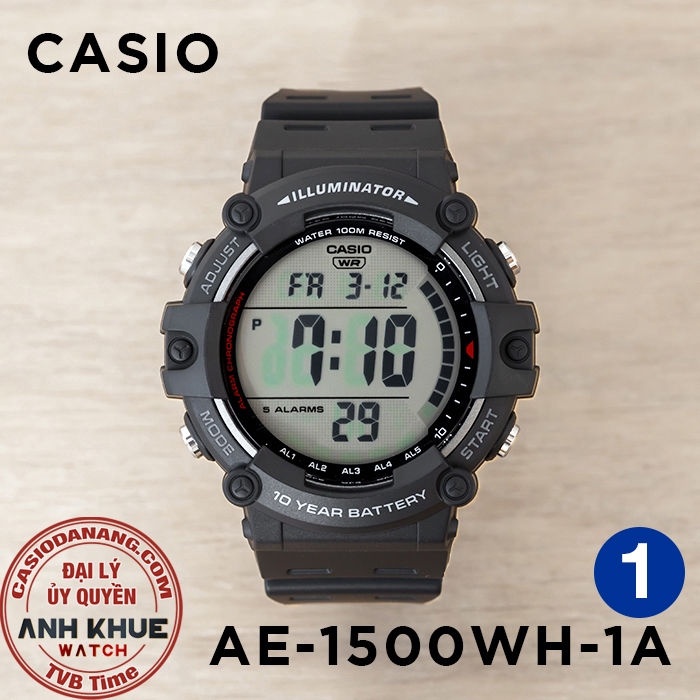 Đồng hồ nam dây nhựa Casio chính hãng Anh Khuê AE-1500 Series