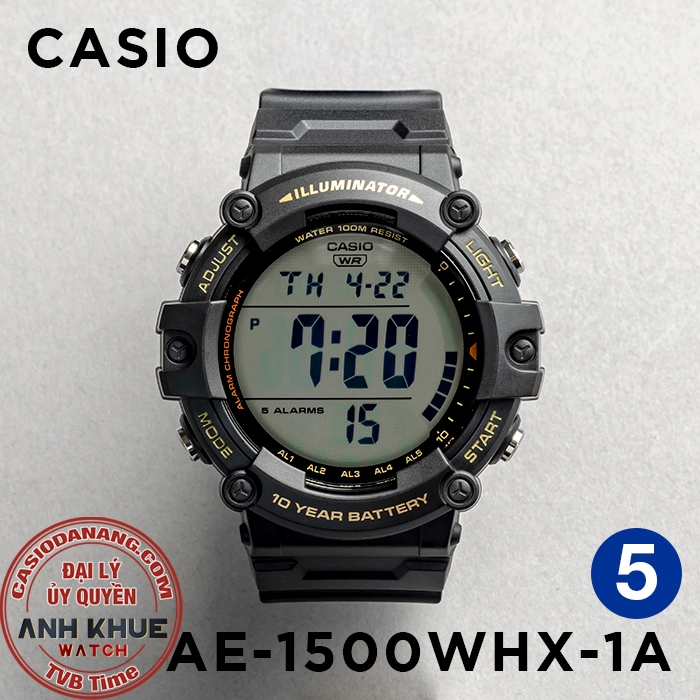 Đồng hồ nam dây nhựa Casio chính hãng Anh Khuê AE-1500 Series