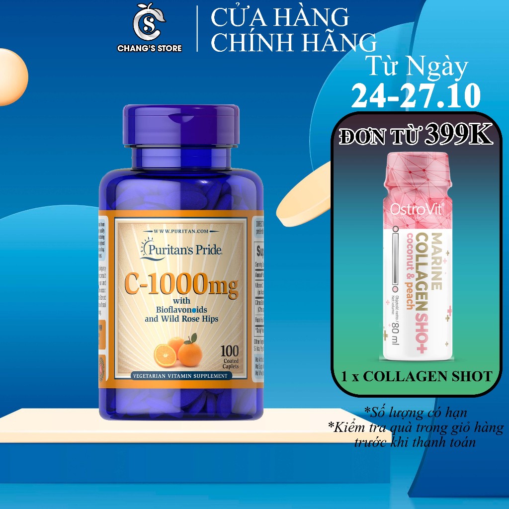 Viên Bổ Sung Vitamin C 1000mg Puritan's Pride 100 250 viên