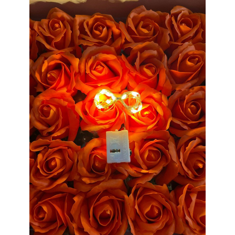 Dây Đèn led  fairylight đom đóm trang trí dùng pin nháy 3 chế độ dài 1m, 2m màu vàng ấm