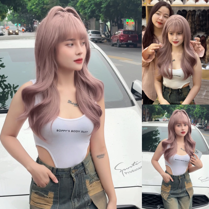 DJ- 10 Tóc giả cả đầu xoăn lơi 55cm