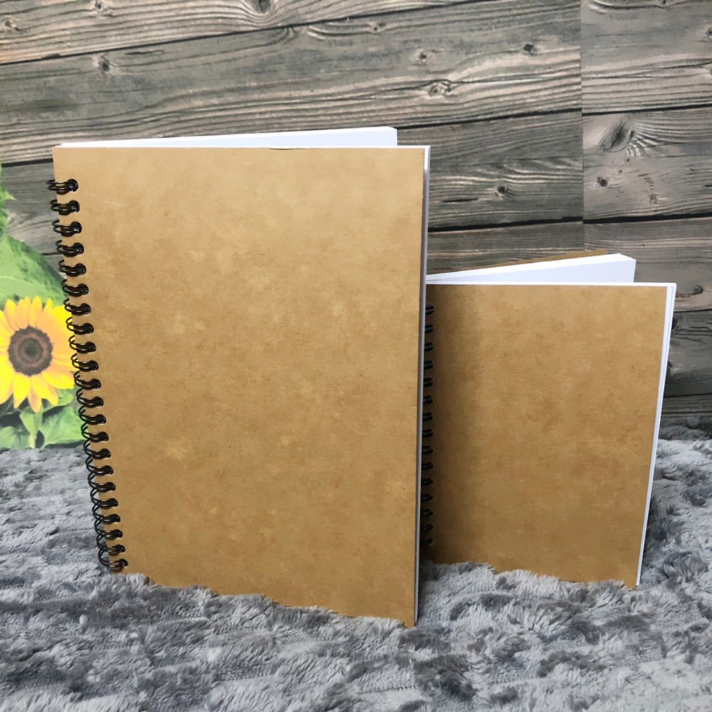 Sổ vẽ chì sổ phác thảo dùng vẽ chì anime manga gáy lò xo A6,A5 bìa karft dầy 120gsm120 trang sketch book