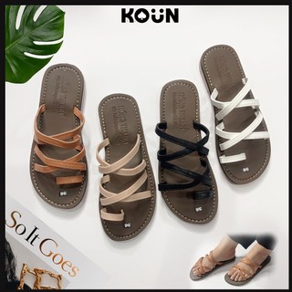 Dép nữ xỏ ngón, đế bệt cao cấp, dép kẹp nữ quai bằng da