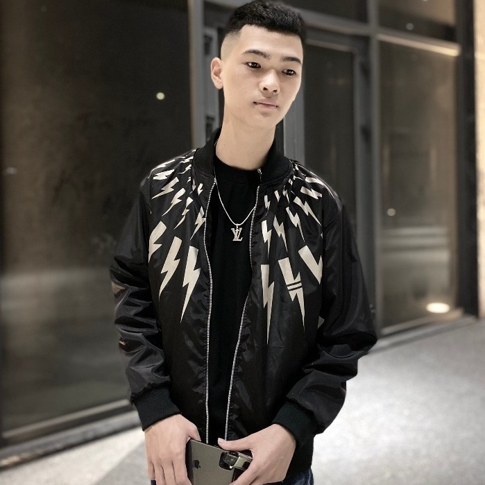 Áo khoác nam Bomber chất gió 2 lớp in hình tia set_Áo khoác nam cao cấp thời trang trẻ cực chất