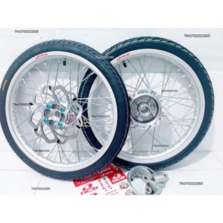 CẶP BÁNH CĂM WAVE S100. WAVE RS. FUTURE 125 NIỀN  RCB 1.1 KÈM VỎ CAMEL THÁI 50.60 KÈM ĐĨA X1R VÀ ỐC VỚI MÁ PHANH