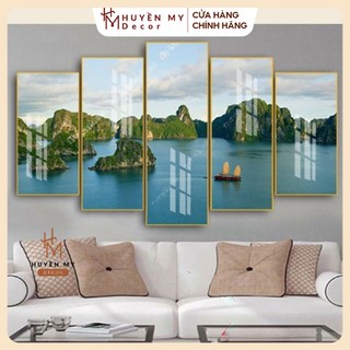 Tranh 6 tấm phong cảnh in Uv trên chất liệu mica tráng gương