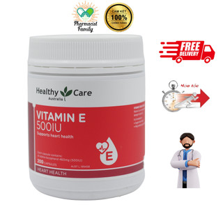 Healthy Care vitamin E [Úc] - hộp 200 viên 500IU- viên uống đẹp da, hỗ trợ sức khỏe tim mạch