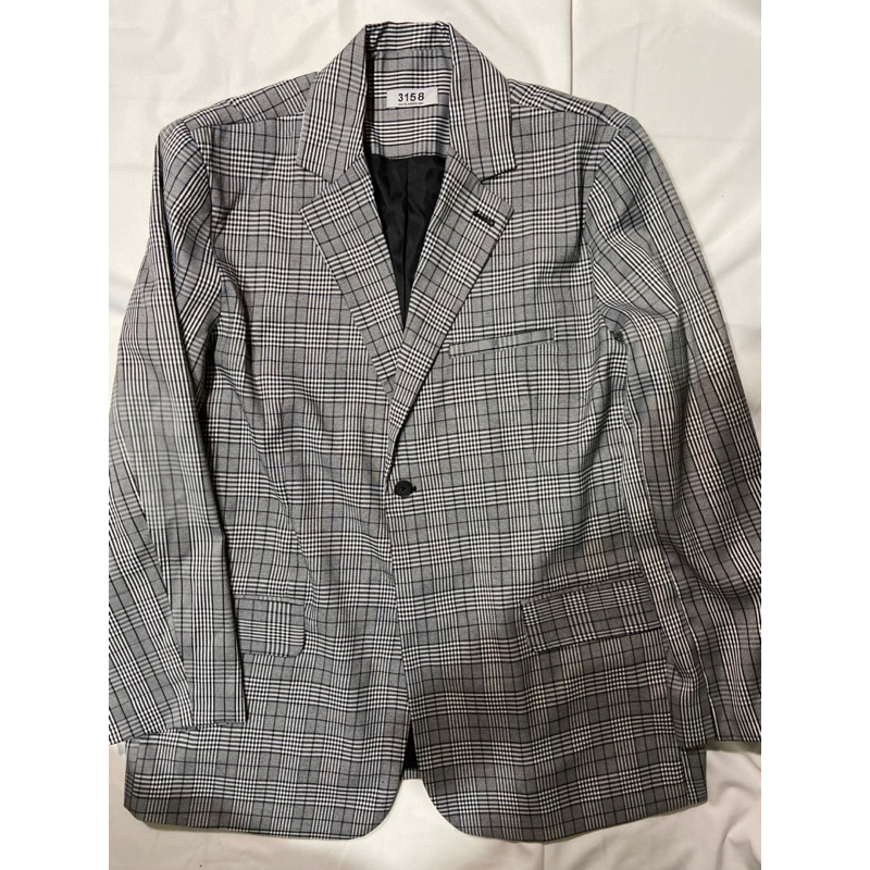 HERMES| Áo Blazer Kẻ Caro Phong Cách Hàn Quốc