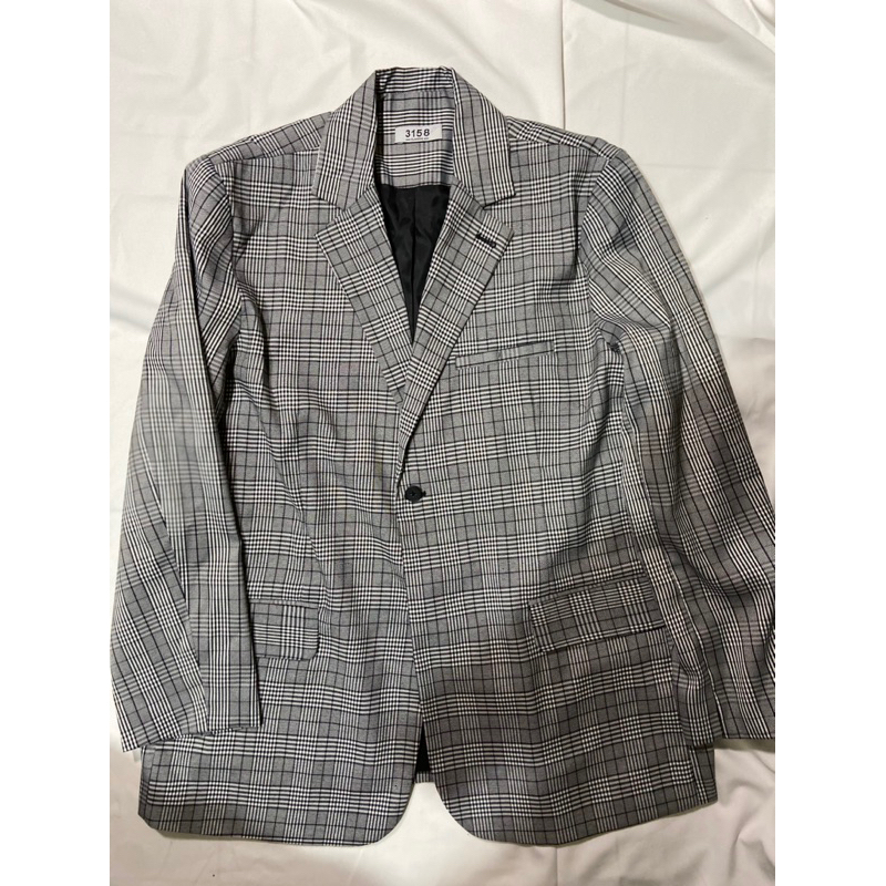 HERMES| Áo Blazer Kẻ Caro Phong Cách Hàn Quốc