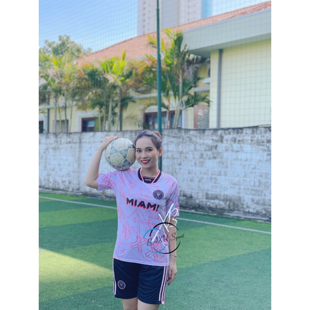 ÁO BÓNG ĐÁ INTER MIAMI TRẮNG HỒNG 2024 - BỘ QUẦN ÁO BÓNG ĐÁ INTER MIAMI TRẮNG HỒNG MẪU THẬT 2024