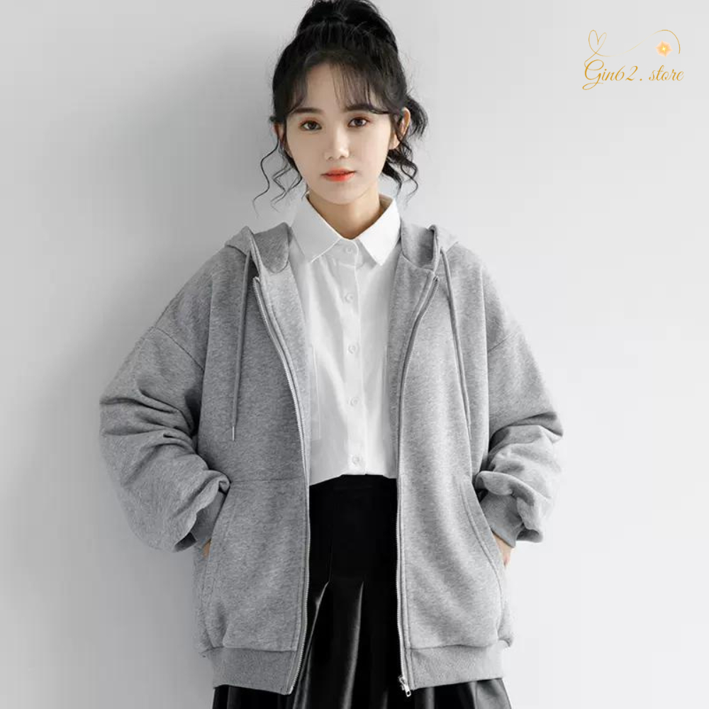 Áo Khoác Hoodie - Áo khoác mùa đông , Phong cách Hàn Quốc áo thun học sinh,sinh viên dài tay đơn giản - gin62.store